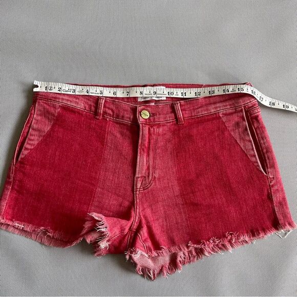 FRAME Le Cutoff Womens Short Denim Crimson Shadow Red Size 27 - Picture 5 of 7